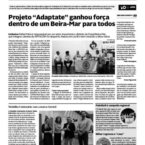 "Adaptate" tem espaço especial no SC Beira-Mar