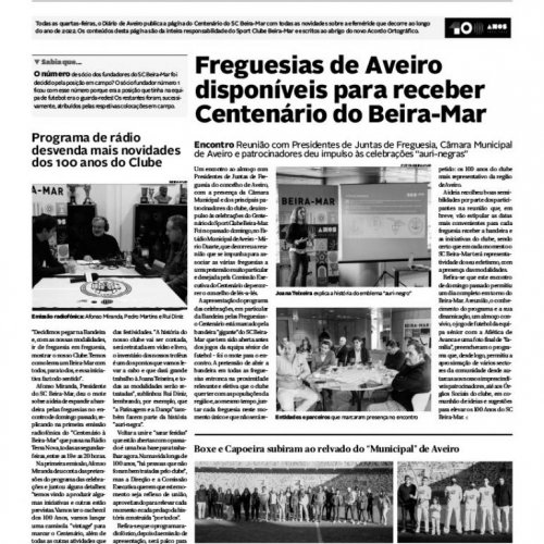 Centenário "Auri-Negro" no Diário de Aveiro 