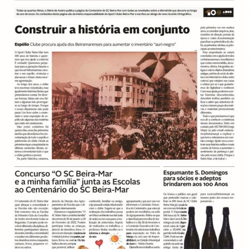 Centenário: boa hora para juntar espólio do SC Beira-Mar!