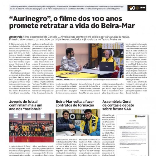 Filme dos 100 Anos regista vida do SC Beira-Mar
