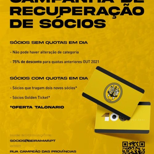 REGULARIZAÇÃO DE QUOTAS PARA ENTRAR NO CENTENÁRIO CONNOSCO!