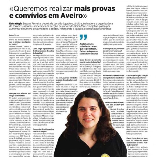 Xadrez "Auri-Negro" em destaque no Diário de Aveiro!