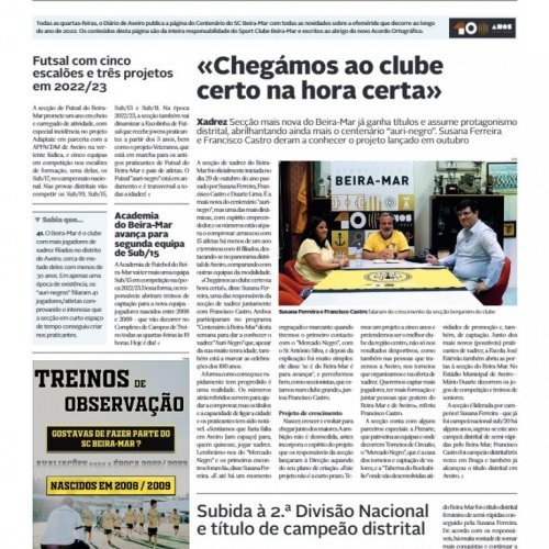Xadrez, o mais jovem nos 100 Anos do SC Beira-Mar
