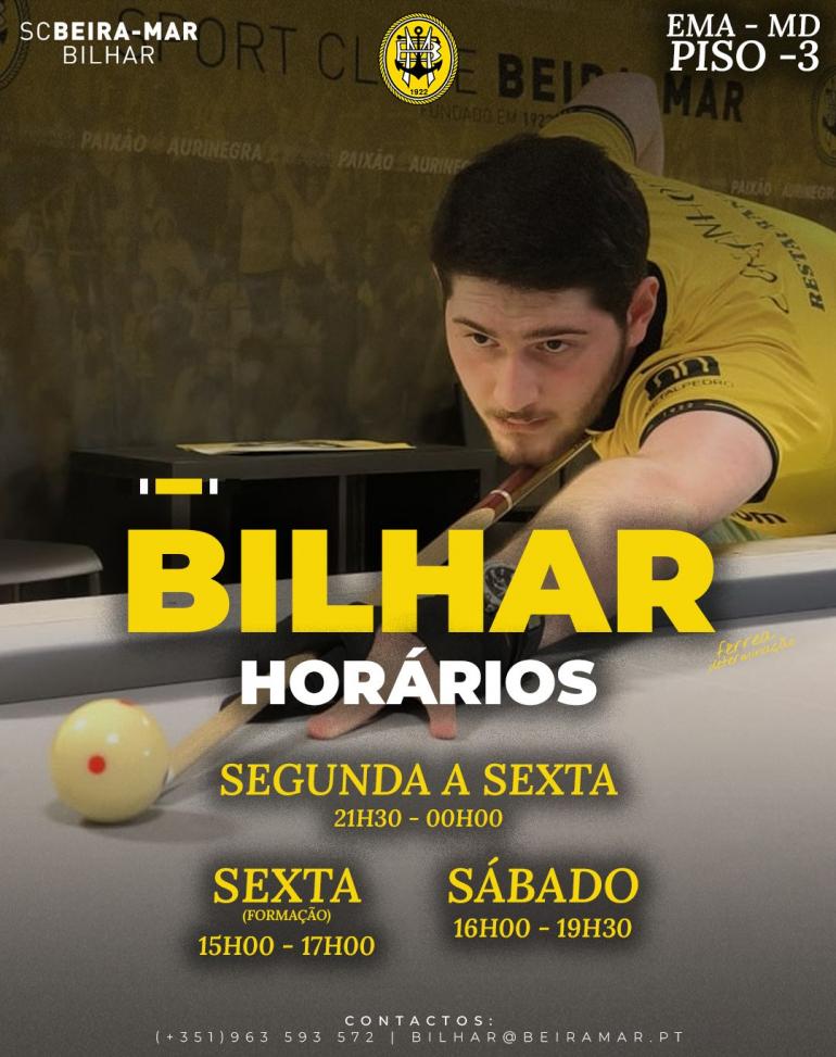Está na hora de experimentar o Bilhar do SC Beira-Mar! 