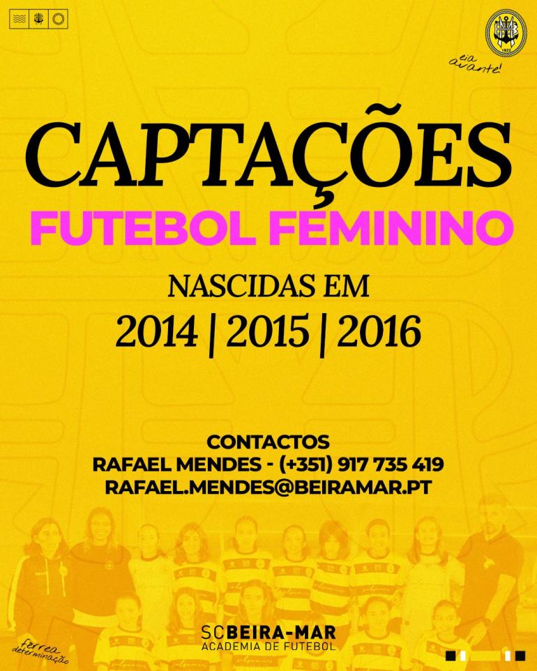Futebol Feminino: Abertas as Captações da Nova Geração