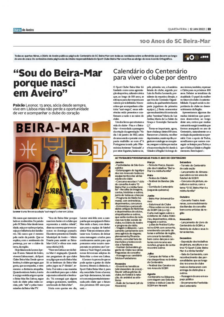 Leonor, de pequenina se ama o SC Beira-Mar!
