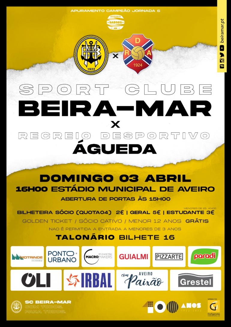 SC Beira-Mar recebe RD Águeda no domingo