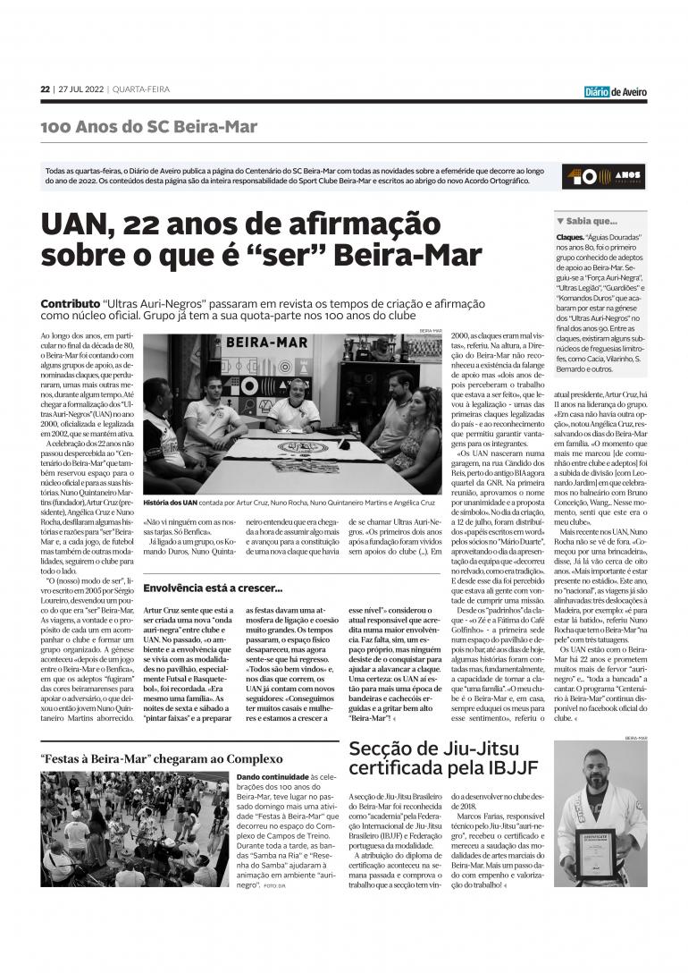 UAN, 22 anos na história Centenária do SC Beira-Mar